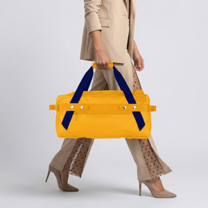Yellow Bag with Blue Strap Weekender Bag