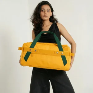 Yellow Bag with Green Strap